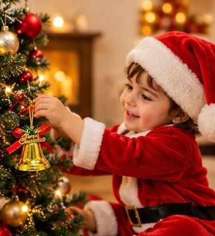 طقم أجراس كريسماس ذهبية للتعليق - 6 قطع