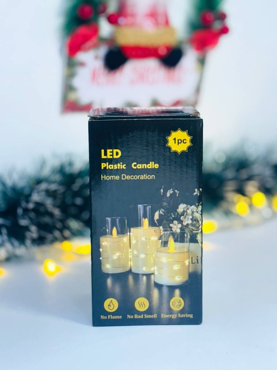 شمعة ديكور LED بإضاءة دافئة بالبطارية مقاس 15 سم