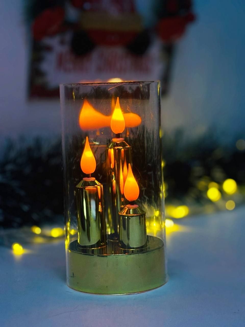 شمعة ديكور LED بإضاءة دافئة بالبطارية مقاس 15 سم