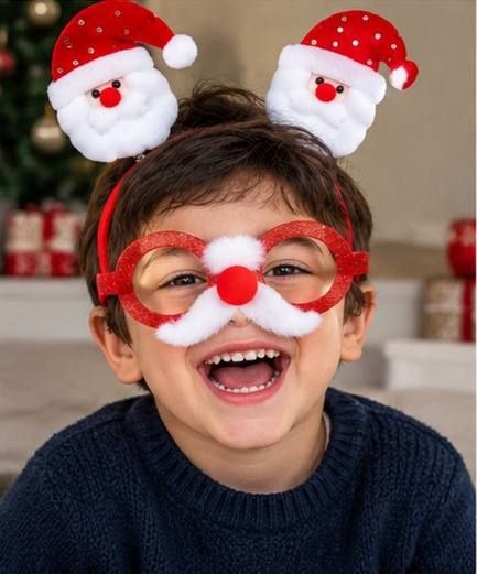 طوق شعر كريسماس بتصميم بابا نويل للأطفال