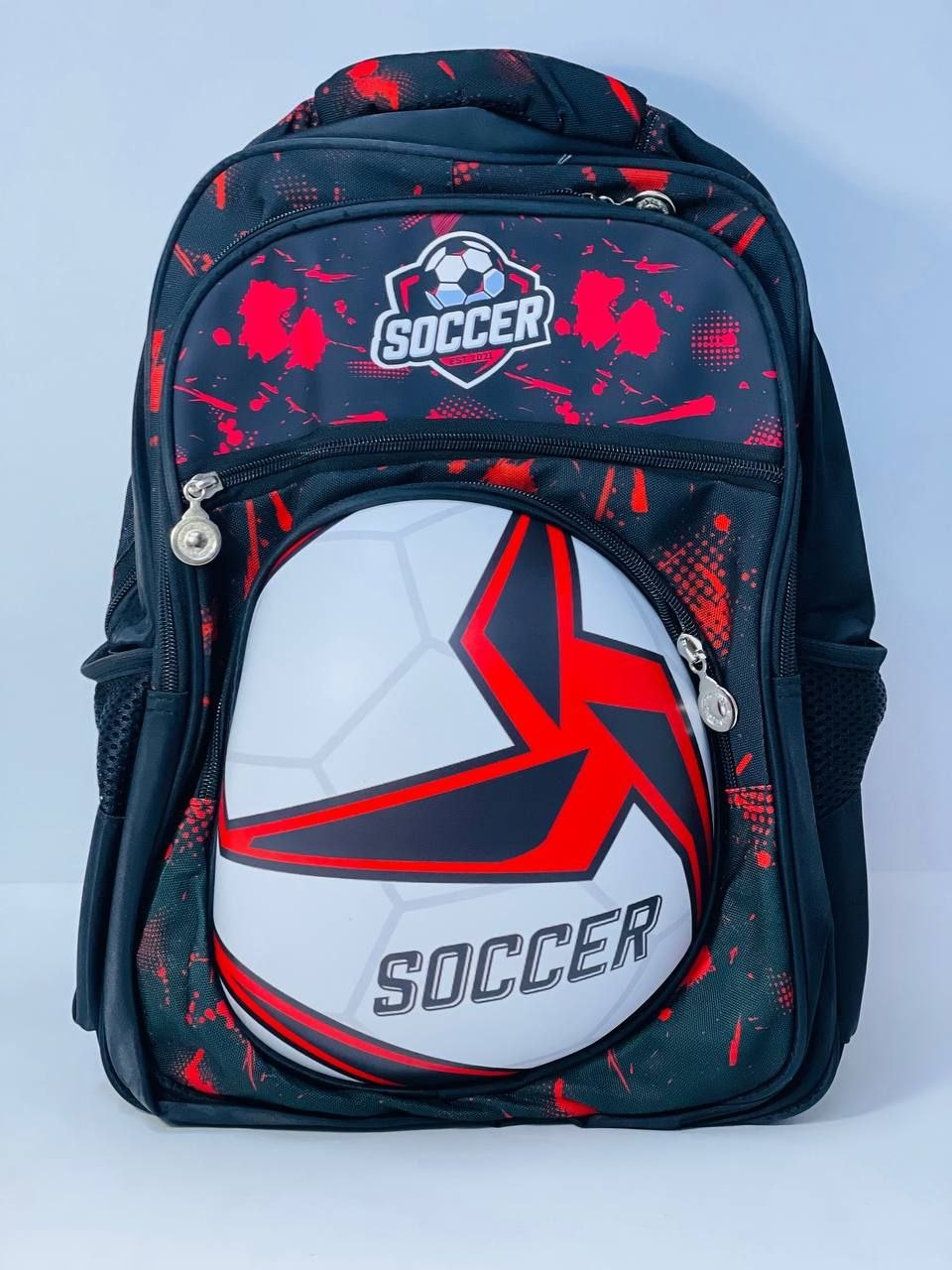شنطة مدرسية Soccer بتصميم ثلاثي الأبعاد - مقاس 43 سم