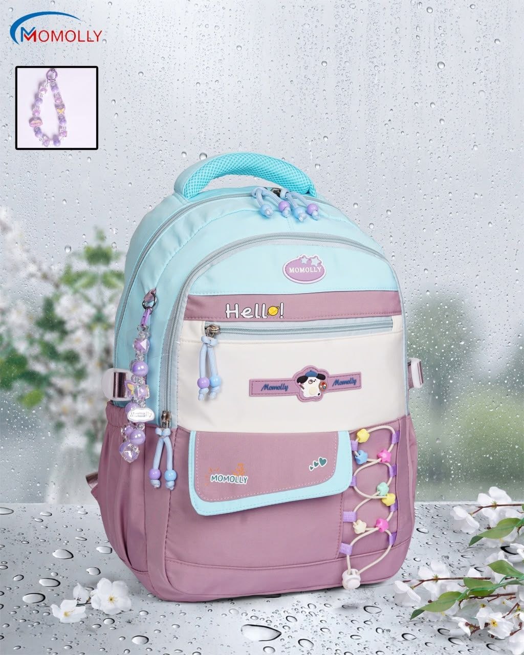 شنطة ظهر مدرسية للبنات بتصميم عصري وألوان متدرجة - Momolly