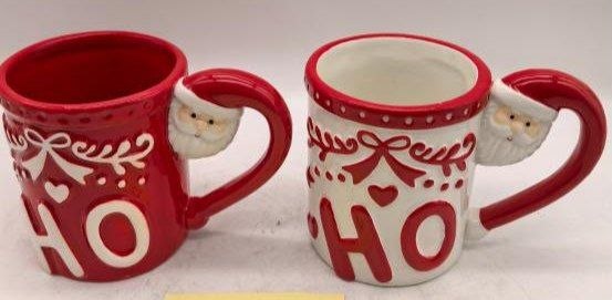 مج سيراميك بابا نويل بيد مجسمة تصميم Ho Ho Ho
