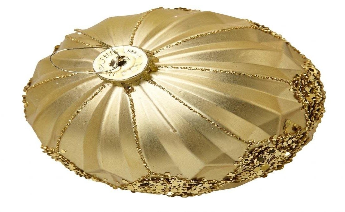 كرة زينة ديكور لايت جولد مشغولة 12 سم