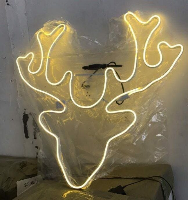 لافتة إضاءة نيون LED على شكل رأس غزال